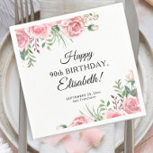 Elegant floral 90th birthday party  スタンダードカクテルナプキン