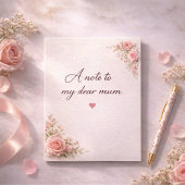 Elegant Floral “A Note to My Dear Mum” Card  カード