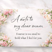 Elegant Floral “A Note to My Dear Mum” Card  カード