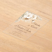 Elegant Floral Acrylic Wedding Invitation アクリル招待状 (レイダウン)