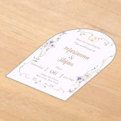 Elegant Floral Acrylic Wedding Invitation Editable アクリル招待状 (レイダウン)