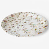 Elegant Floral and Bird Seamles ペーパープレート (アングル)
