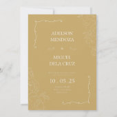 Elegant Floral and Minimalist wedding invitation 招待状 (裏面)