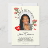 Elegant Floral ANY AGE Photo Birthday 招待状 (正面)