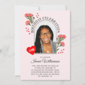 Elegant Floral ANY AGE Photo JANUARY Birthday 招待状 (正面)