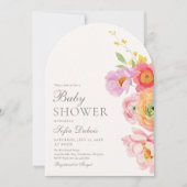 Elegant Floral Arch Baby Shower Invitation 招待状 (正面)
