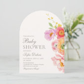 Elegant Floral Arch Baby Shower Invitation 招待状 (スタンド正面)