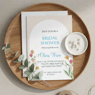 Elegant Floral Arch Bridal Shower Invitation 招待状