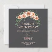 Elegant Floral Arch Frame Birthday Invitation (正面)