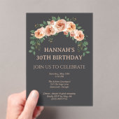Elegant Floral Arch Frame Birthday Invitation アクリル招待状 (インサイチュ (ポータブル))