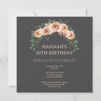 Elegant Floral Arch Frame Birthday Invitation セーブザデート