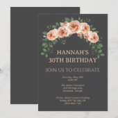 Elegant Floral Arch Frame Birthday Invitation 招待状 (正面/裏面)