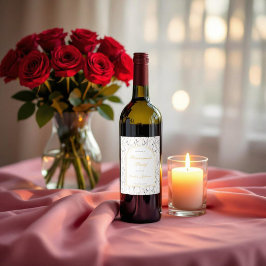 Elegant Floral Arch Retirement Party  ワインラベル