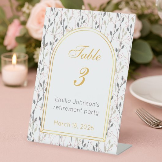 Elegant Floral Arch Retirement Party  台座サイン