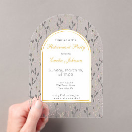 Elegant Floral Arch Retirement Party Invitation アクリル招待状