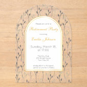 Elegant Floral Arch Retirement Party Invitation アクリル招待状 (正面)