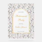 Elegant Floral Arch Retirement Party Welcome アクリルサイン (正面)