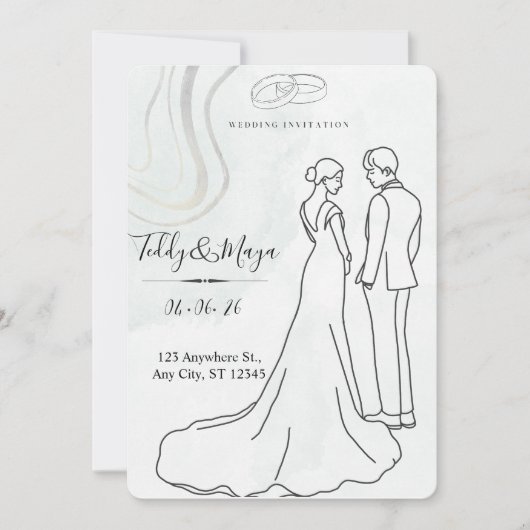 Elegant Floral Arch Wedding Suite 招待状 (正面)