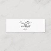 Elegant floral art illustration mini Business Card スキニー名刺 (裏面)