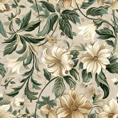 Elegant Floral Art Personalized Green Gold Towel  キッチンタオル