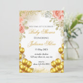 Elegant Floral Baby Shower 招待状 (スタンド正面)