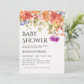 Elegant Floral Baby Shower Invitation 招待状 (スタンド正面)