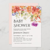 Elegant Floral Baby Shower Invitation 招待状 (正面/裏面)