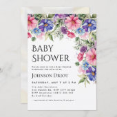 Elegant Floral Baby Shower Invitation 招待状 (正面/裏面)