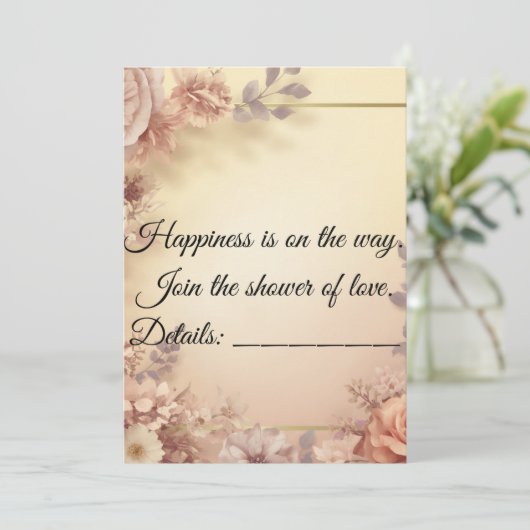 Elegant Floral Baby Shower Invitation  招待状 (スタンド正面)