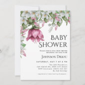 Elegant Floral Baby Shower Invitation 招待状 (正面)