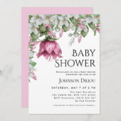 Elegant Floral Baby Shower Invitation 招待状 (正面/裏面)