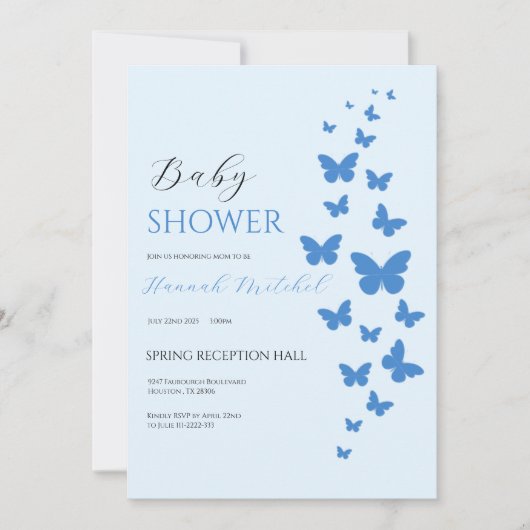 Elegant Floral Baby Shower Invitation Customizable 招待状 (正面)