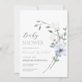 Elegant Floral Baby Shower Invitation Customizable 招待状 (正面)