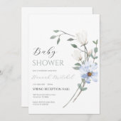 Elegant Floral Baby Shower Invitation Customizable 招待状 (正面/裏面)