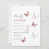 Elegant Floral Baby Shower Invitation Customizable 招待状 (正面)