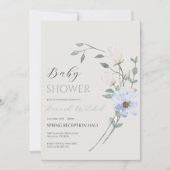 Elegant Floral Baby Shower Invitation Customizable 招待状 (正面)
