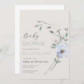 Elegant Floral Baby Shower Invitation Customizable 招待状 (正面/裏面)