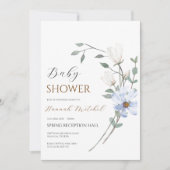 Elegant Floral Baby Shower Invitation Customizable 招待状 (正面)