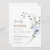 Elegant Floral Baby Shower Invitation Customizable 招待状 (正面/裏面)