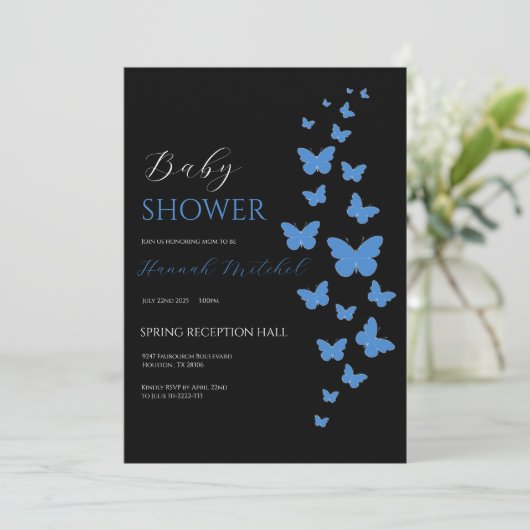Elegant Floral Baby Shower Invitation Customizable 招待状 (スタンド正面)
