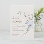 Elegant Floral Baby Shower Invitation Customizable 招待状 (スタンド正面)