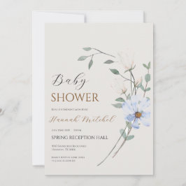 Elegant Floral Baby Shower Invitation Customizable 招待状