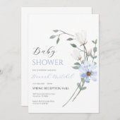 Elegant Floral Baby Shower Invitation Customizable 招待状 (正面/裏面)