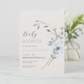 Elegant Floral Baby Shower Invitation Customizable 招待状 (スタンド正面)