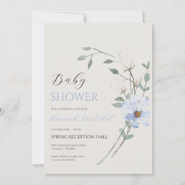 Elegant Floral Baby Shower Invitation Customizable 招待状