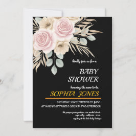 Elegant Floral Baby Shower Invitation For Girl 招待状