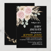 Elegant Floral Baby Shower Invitation For Girl 招待状 (正面/裏面)