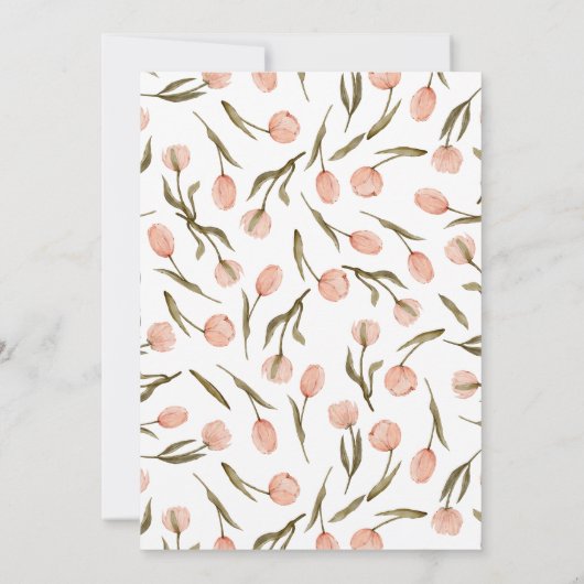 Elegant Floral Baby Shower Invitation – Pink Tulip (裏面)