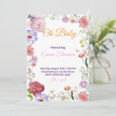 Elegant Floral Baby Shower Invitation – Watercolor 招待状 (スタンド正面)