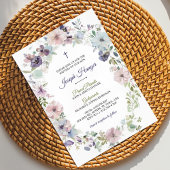 Elegant floral baptism Invitation  招待状